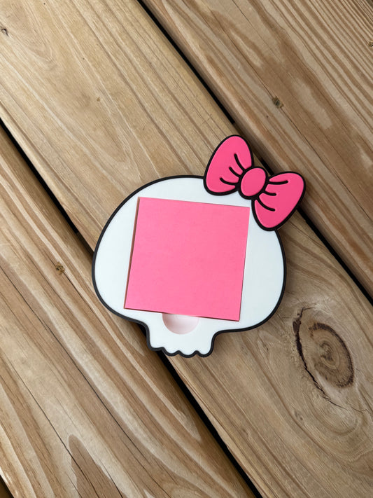 Skelly w/Bow - Post It Note Holder