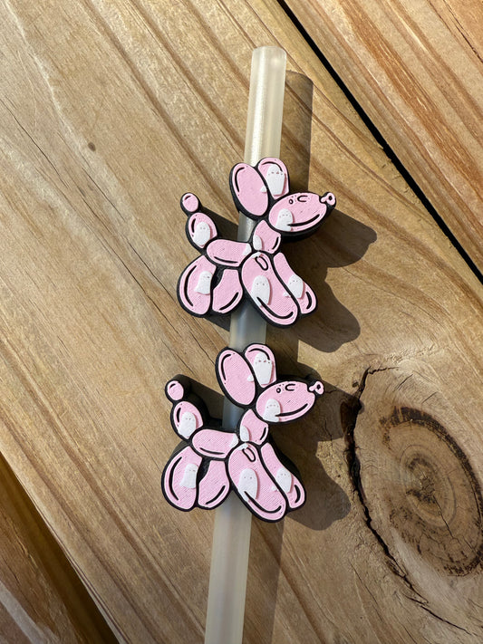 Balloon Dog w/Ghosts - 3d Straw Topper