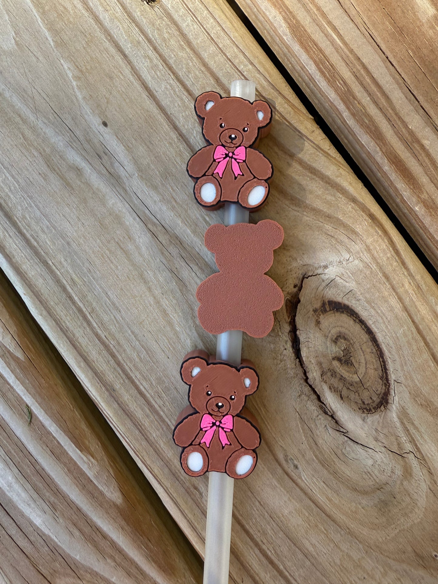 Teddy Bear- 3d Straw Topper