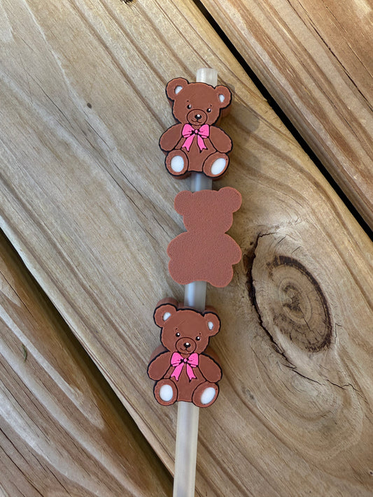 Teddy Bear- 3d Straw Topper