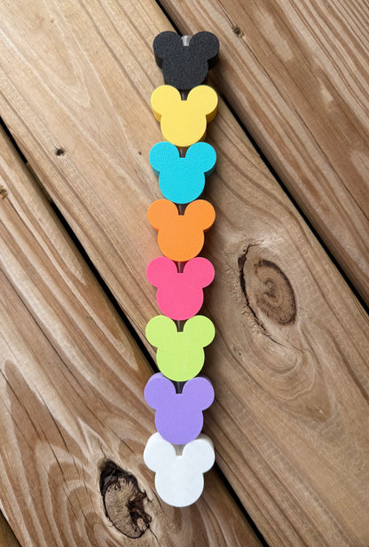 Mouse Heads of Many Colors - 3d Straw Topper