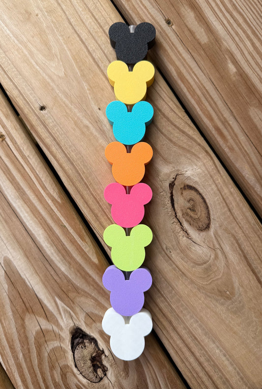 Mouse Heads of Many Colors - 3d Straw Topper