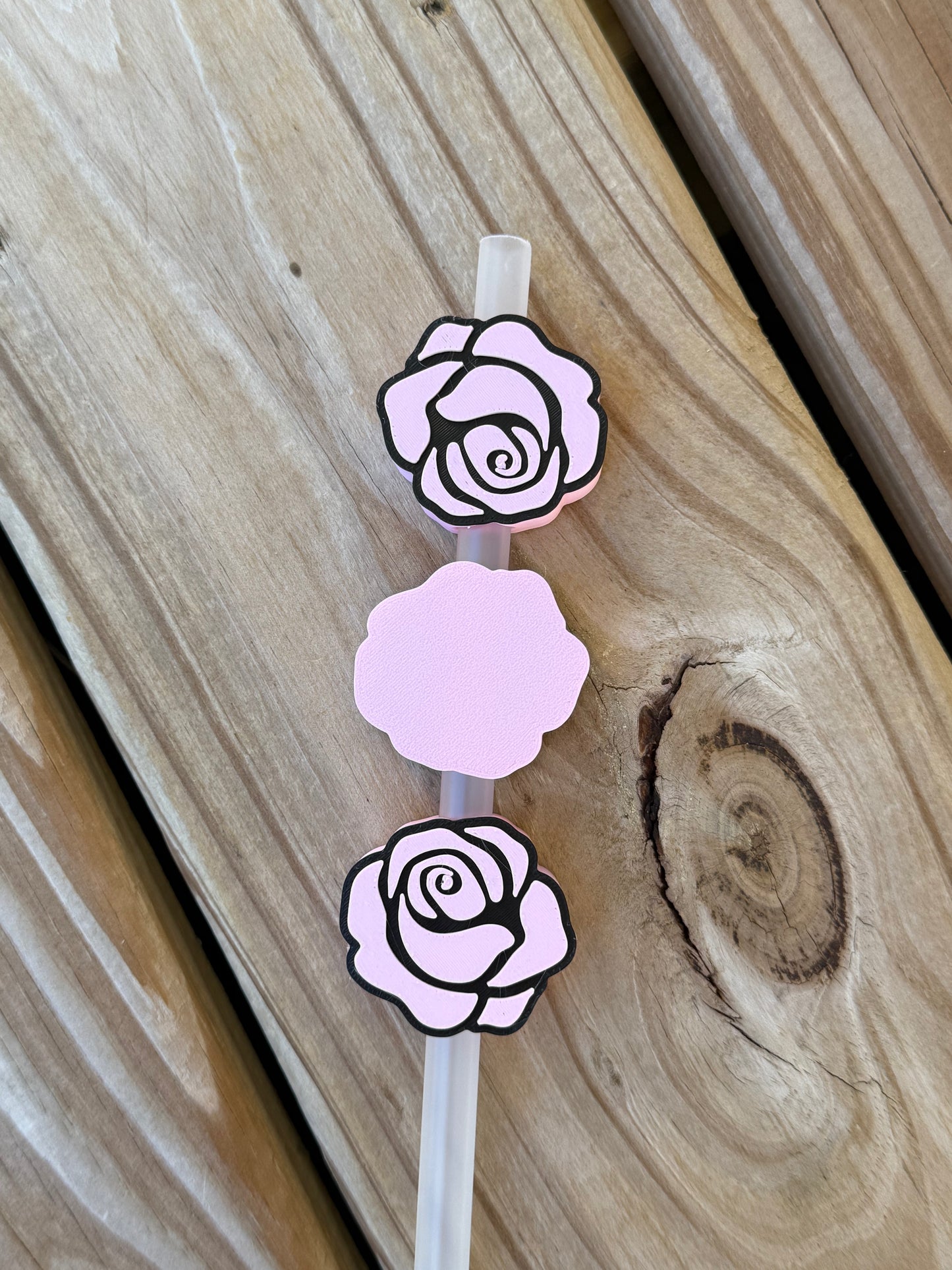 Rose - 3d Straw Topper