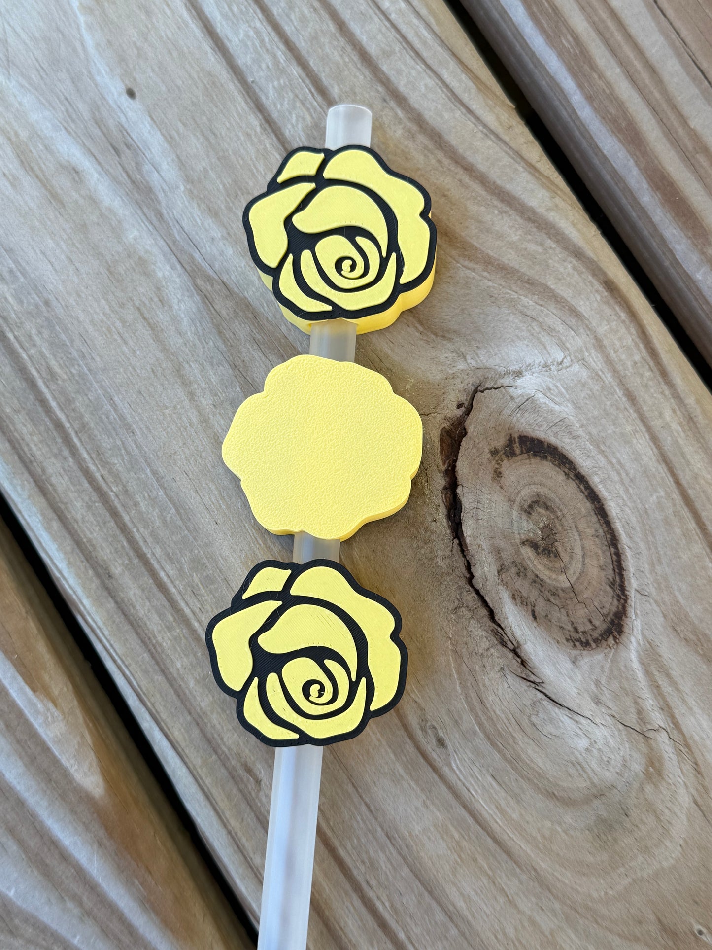 Rose - 3d Straw Topper