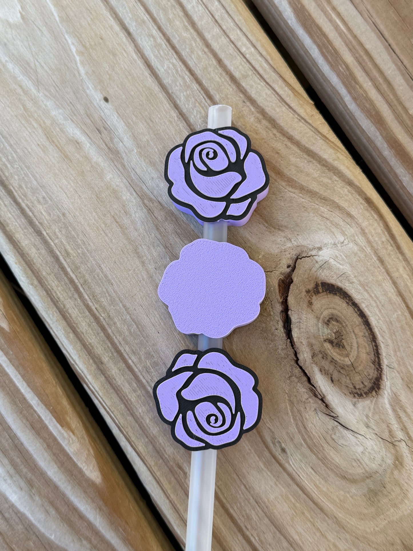 Rose - 3d Straw Topper