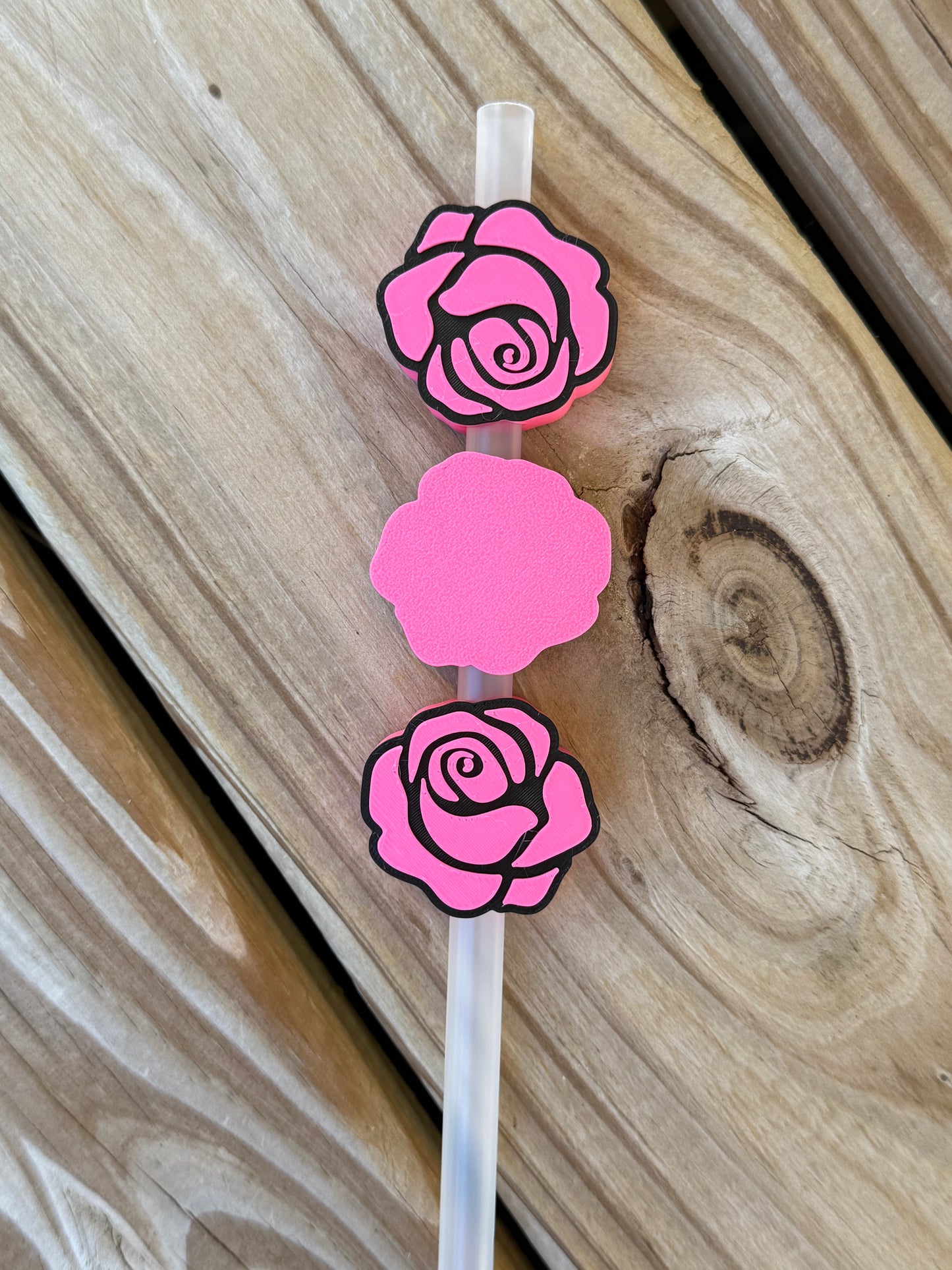 Rose - 3d Straw Topper