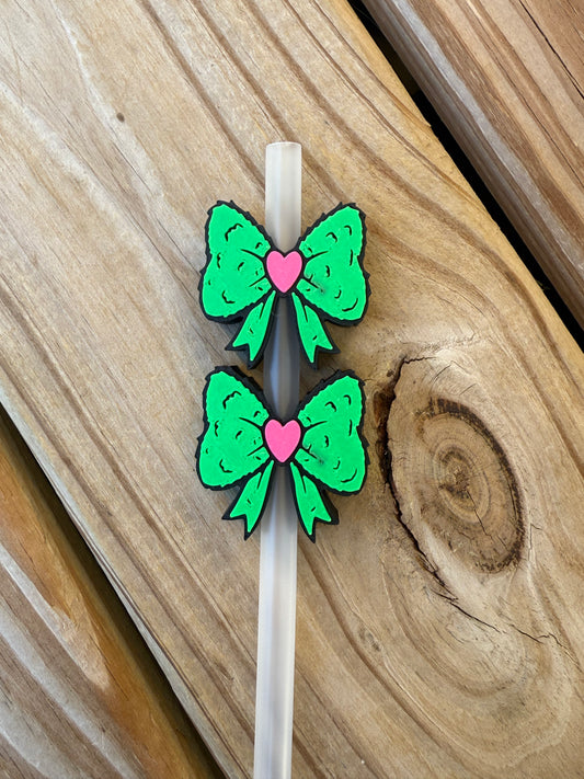Grinchy Bow - 3d Straw Topper