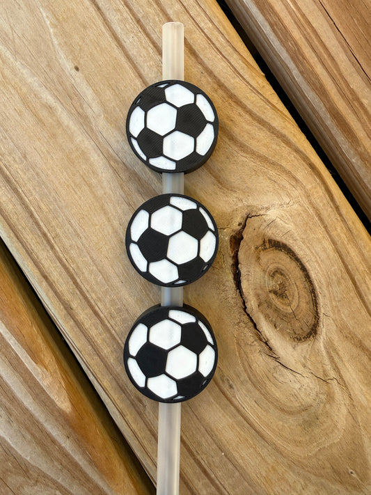 Soccer Ball - 3d Straw Topper