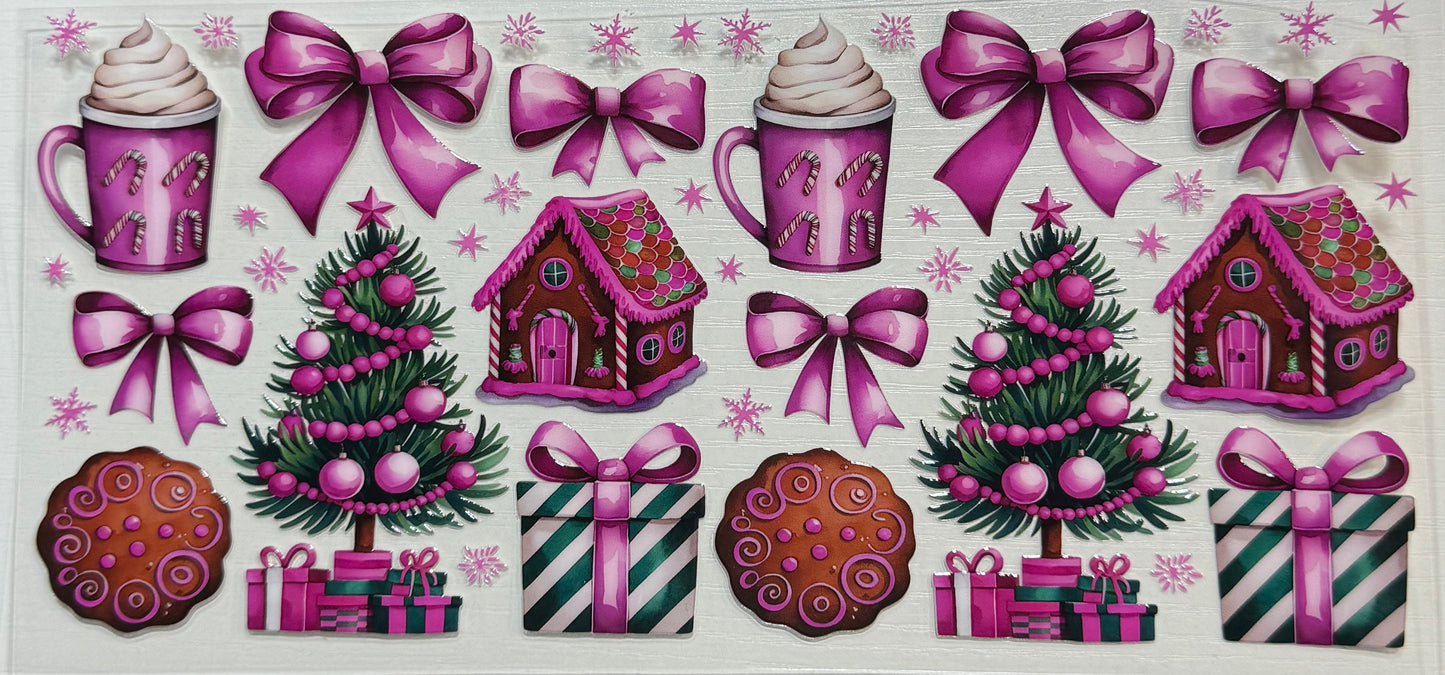 Winter (Pink Christmas w/Trees & Gingerbread Houses) - Wrap