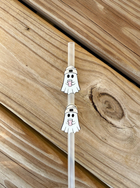 Ghost w/Beanie - 3d Straw Topper