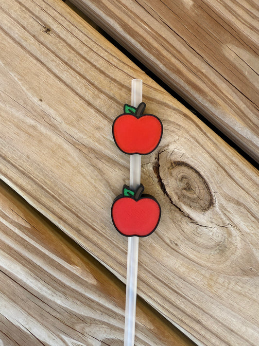 Apple - 3d Straw Topper