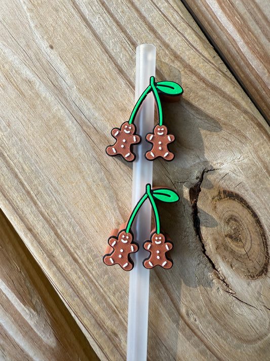 Gingerbread Cherries - 3d Straw Topper