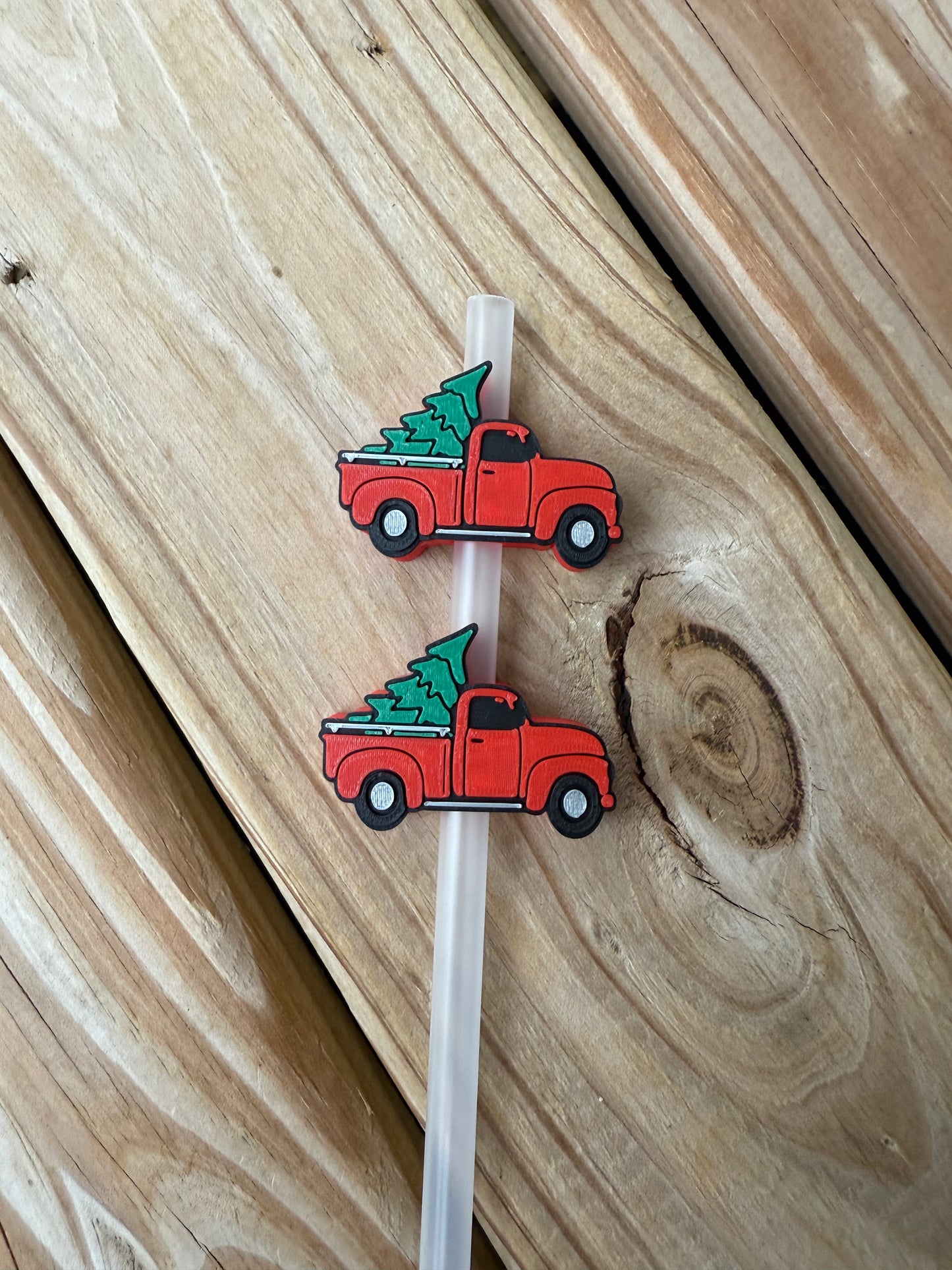Christmas Truck - 3d Straw Topper