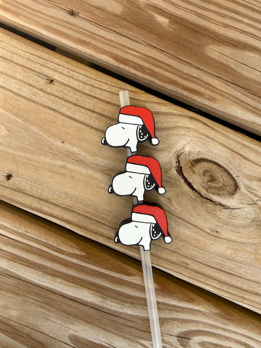 Snoop Dog w/Santa Hat  - 3d Straw Topper