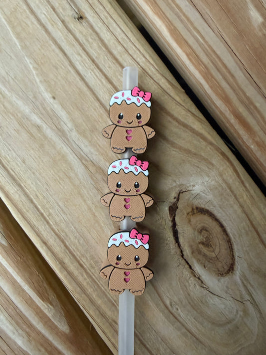 Cute Gingerbread - 3d Straw Topper