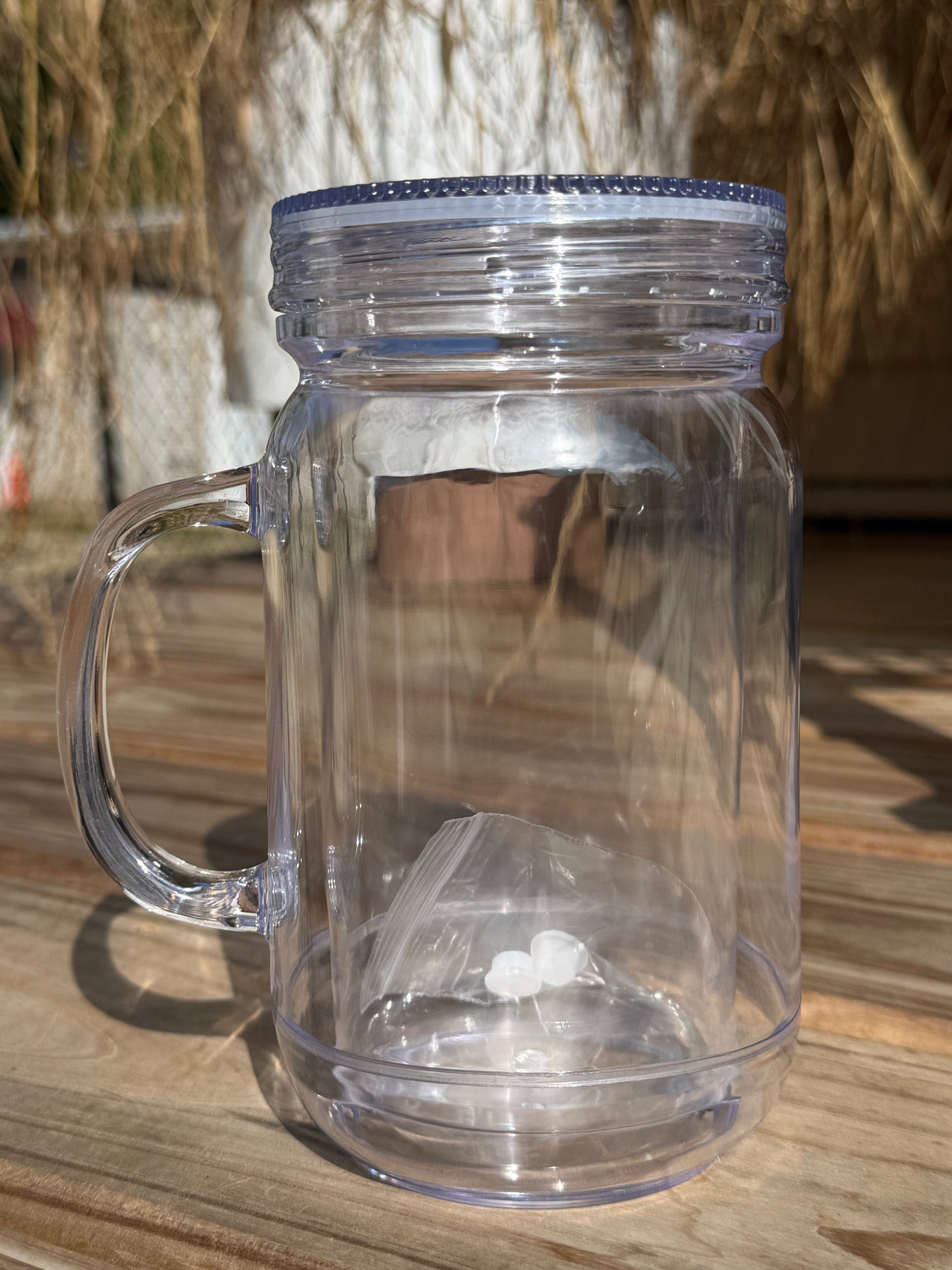 20oz Acrylic Mason Snow Globe w/ Clear Lid - Wholesale