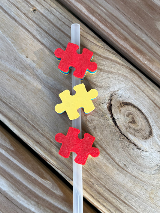 Puzzle Piece - 3d Straw Topper