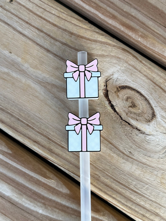 Present - 3d Straw Topper