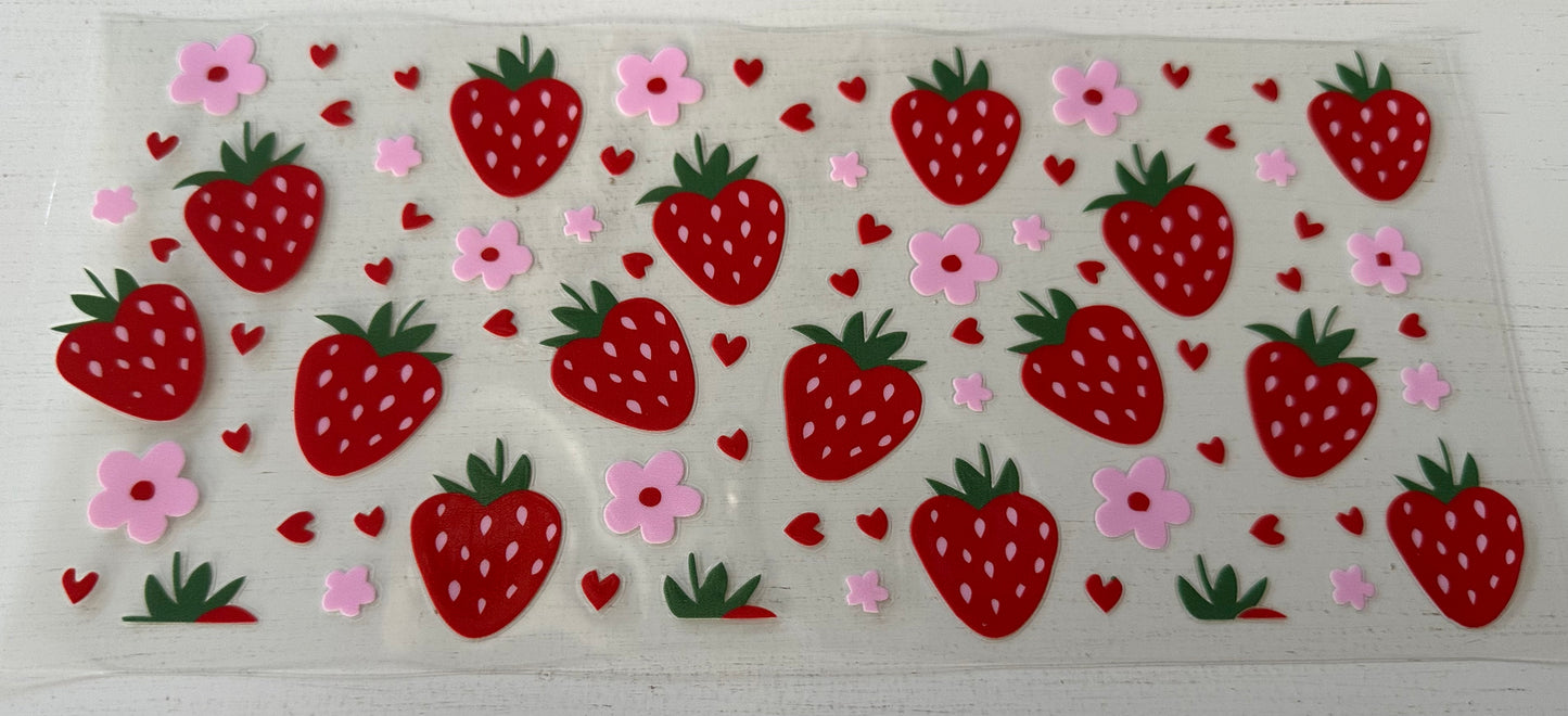 Strawberries w/Pink Flowers- Wrap