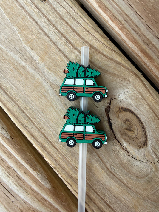 Stationwagon w/Tree - 3d Straw Topper