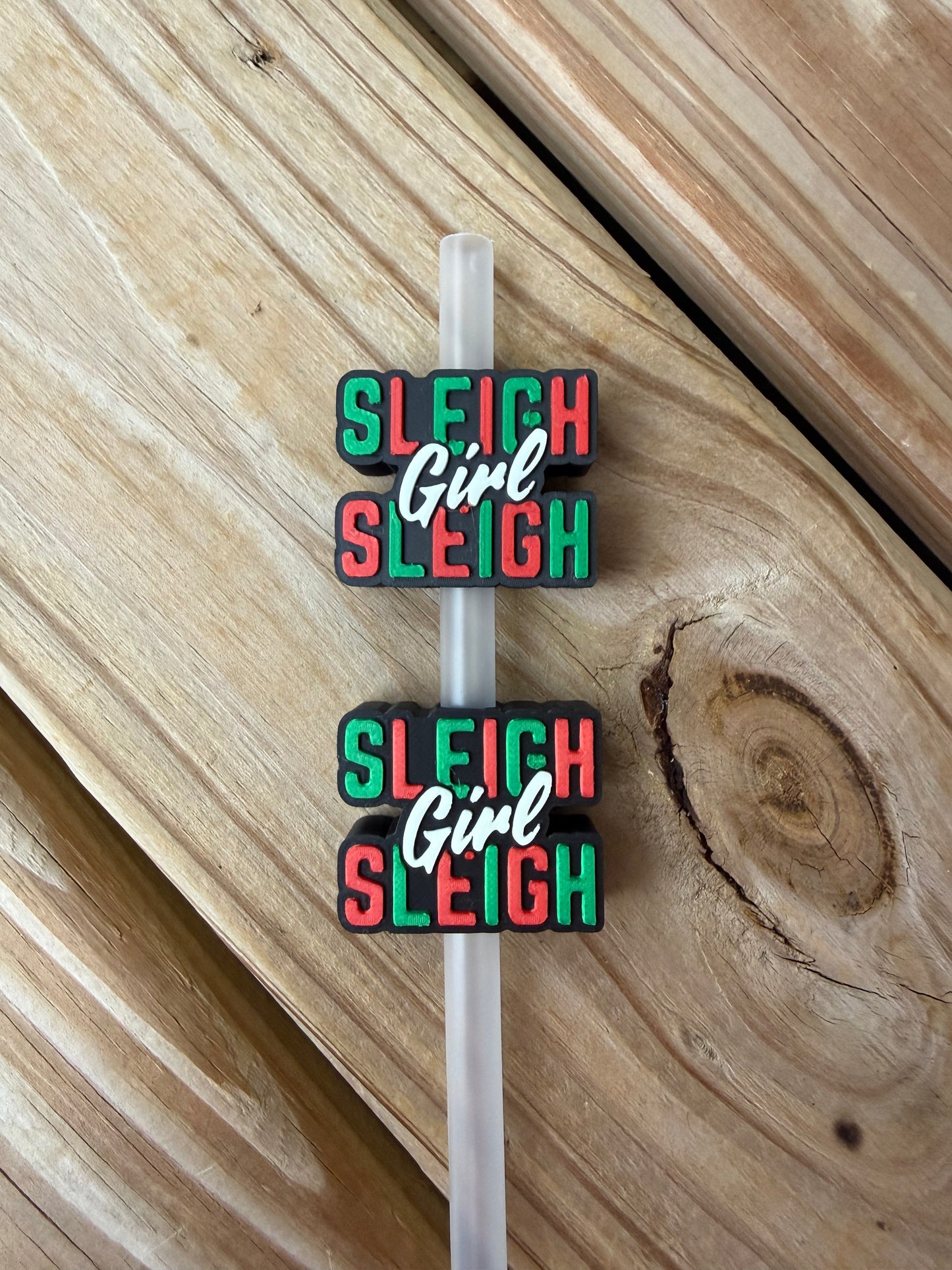 Sleigh Girl Sleigh - 3d Straw Topper