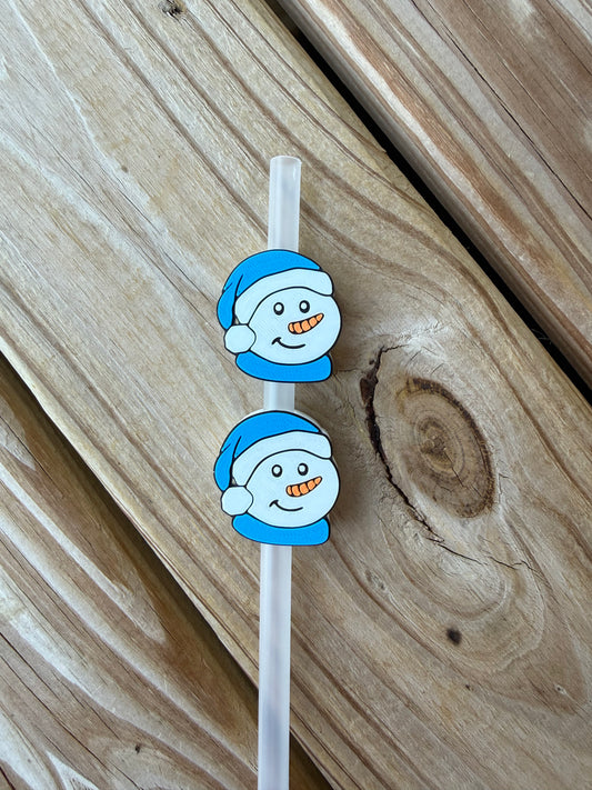 Snowman w/Scarf - 3d Straw Topper