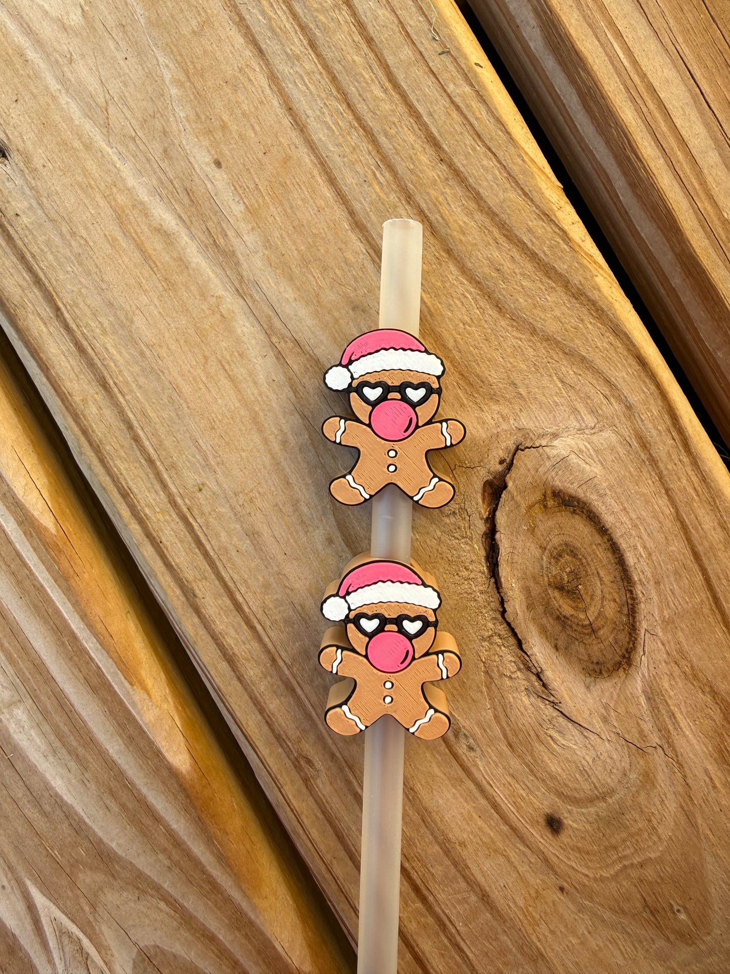 Gingerbread w/Bubble Gum - 3d Straw Topper