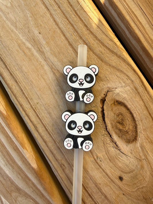 Panda - 3d Straw Topper
