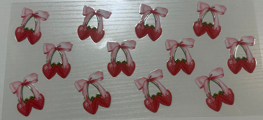 Strawberries w/Pink Bows- Wrap