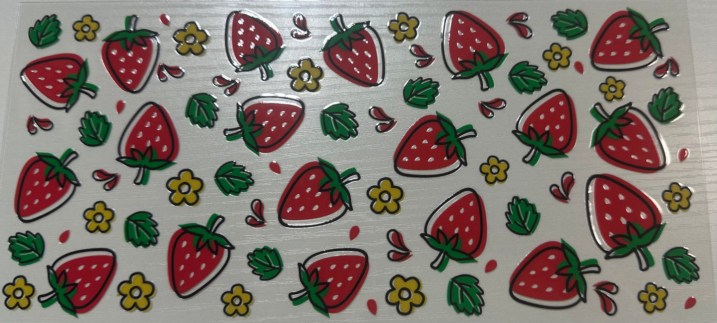 Strawberries w/Yellow Flowers - Wrap