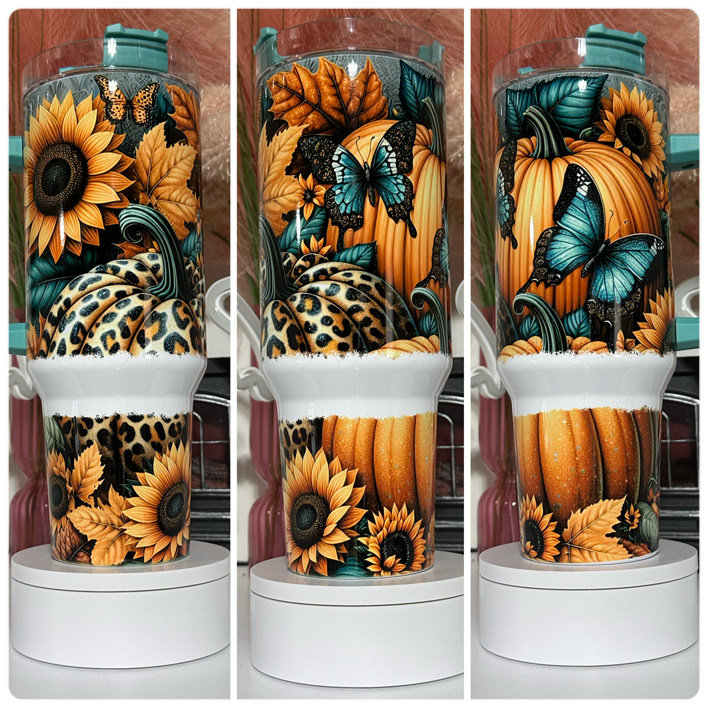 40oz w/Handle- Pumpkins & Butterflies