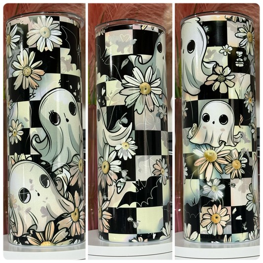 Checker Retro Ghosts - Tumbler