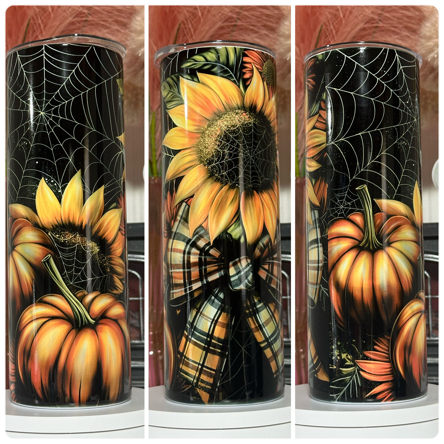 Sunflower & Pumpkin Webs - Tumbler