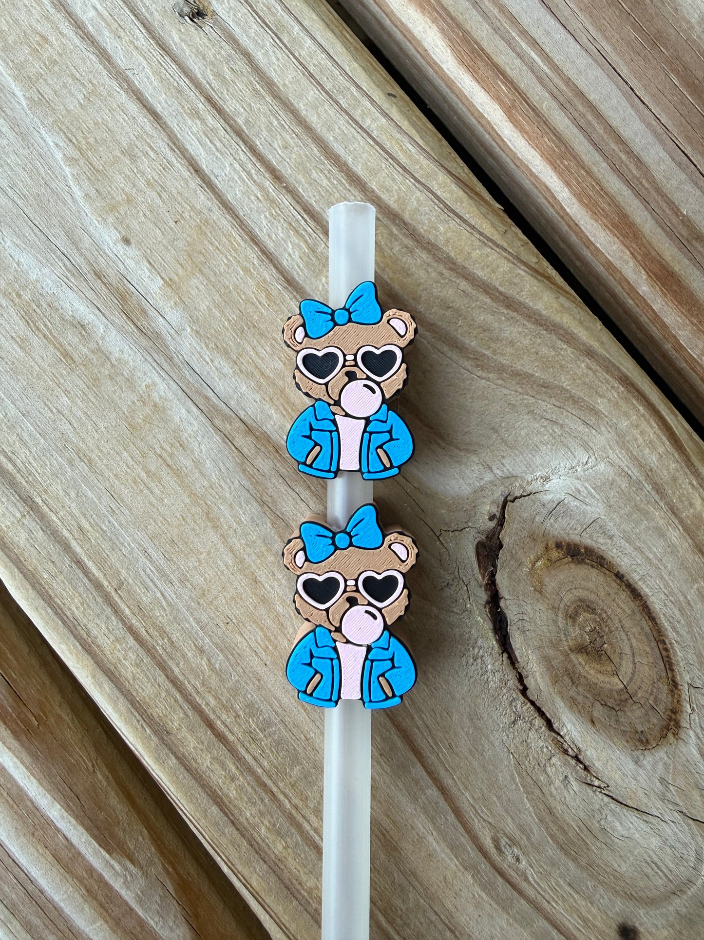 BubbleGum Bear - 3d Straw Topper