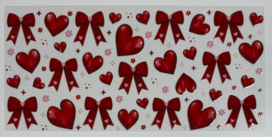 Red Bow w/ Hearts - Wrap