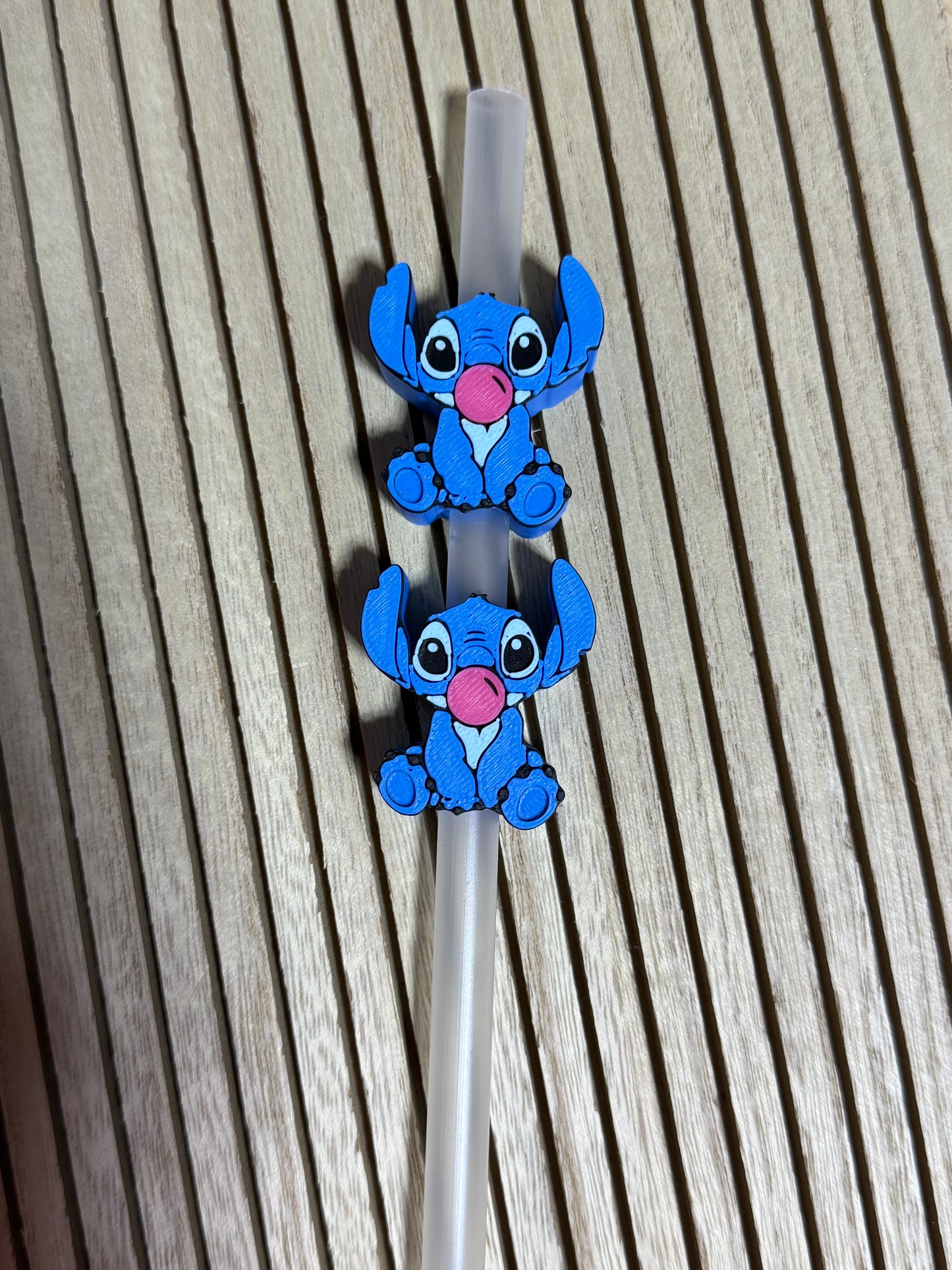 Blue Alien w/Gum - 3d Straw Topper