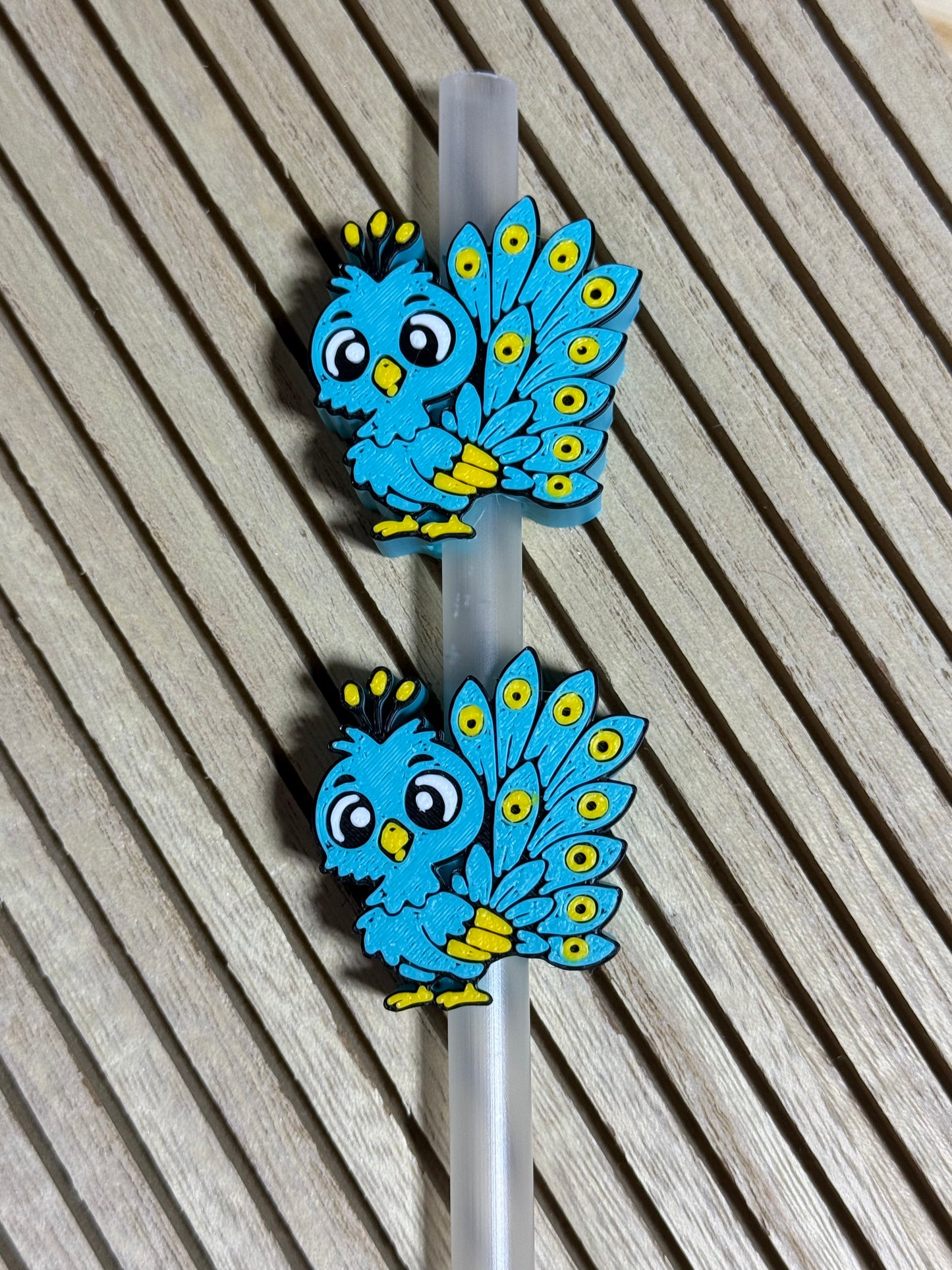 Peacock - 3d Straw Topper