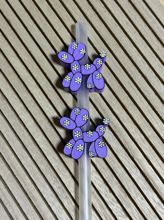 Balloon Dog w/Daisy - 3d Straw Topper