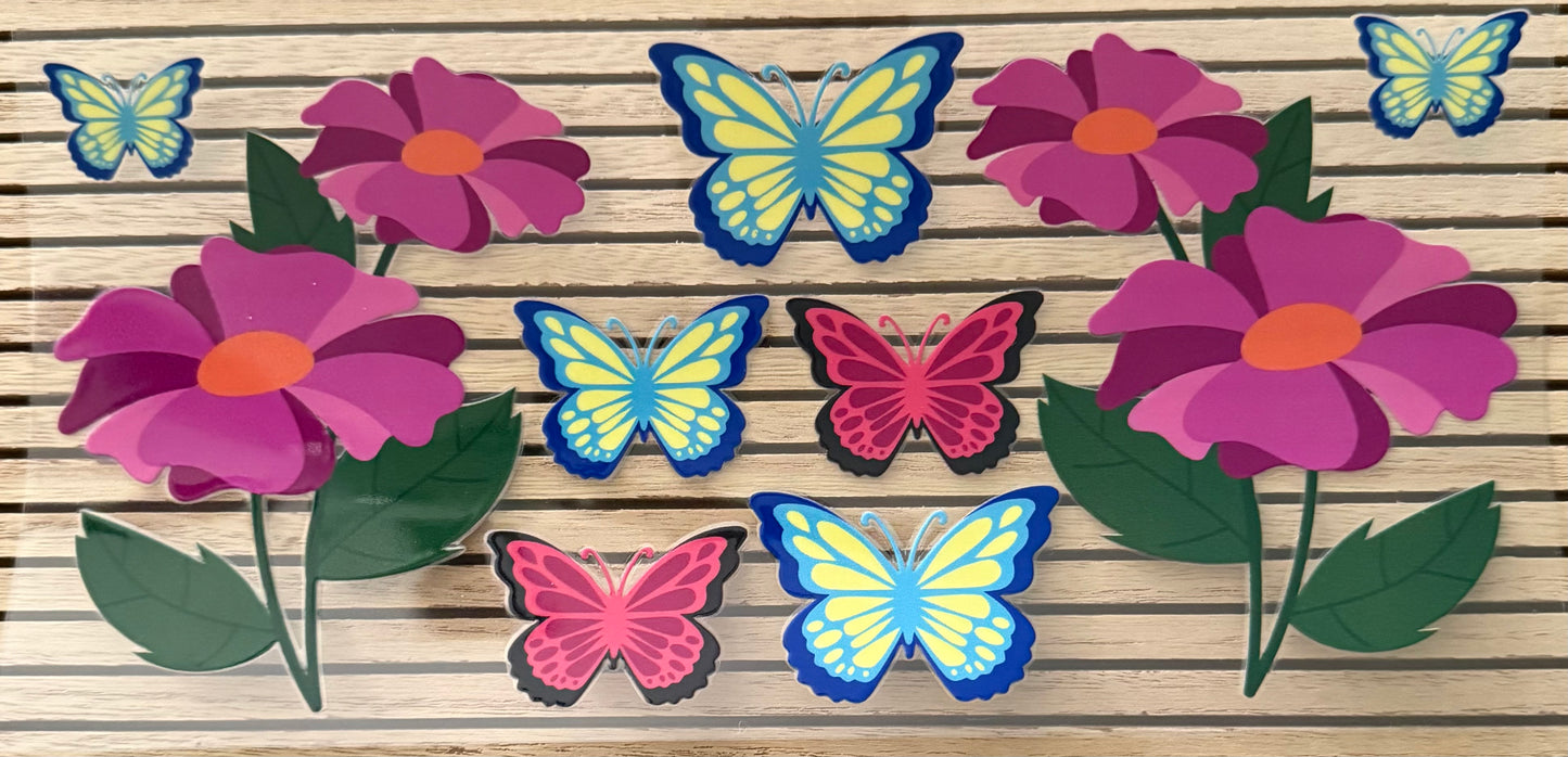 Butterfly w/Purple Flowers- Wrap