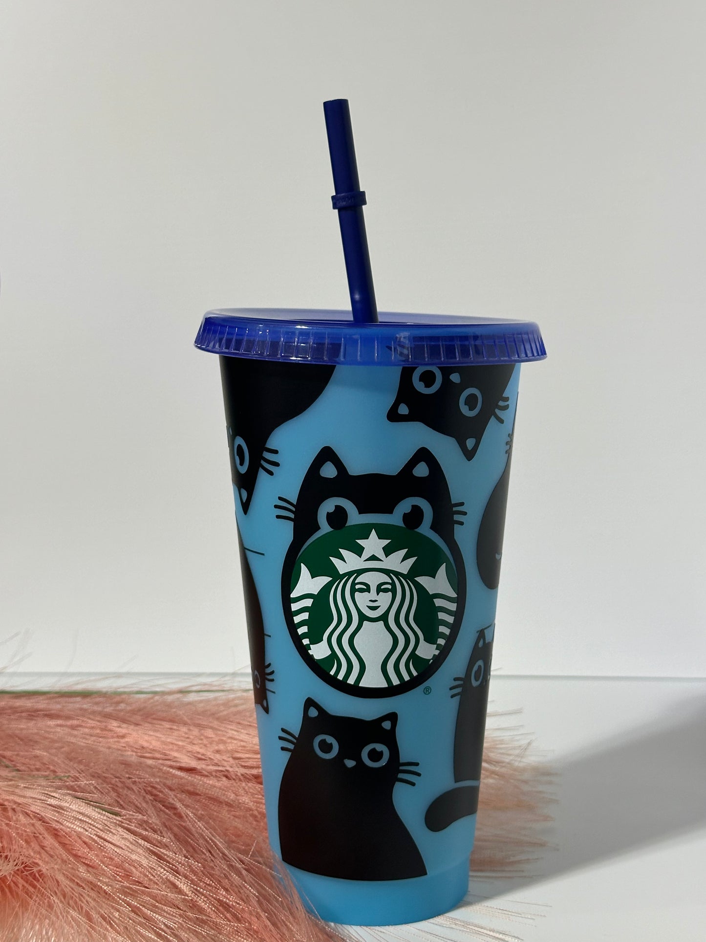 24 oz - Cold Cup- Black Cat