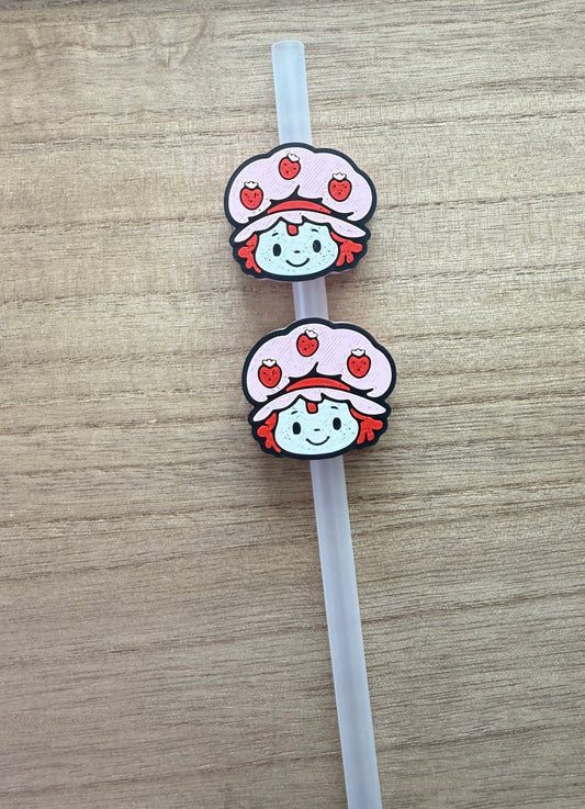 Strawberry Girl - 3d Straw Topper