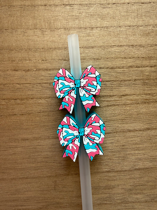 Camoflage Bow - 3d Straw Topper