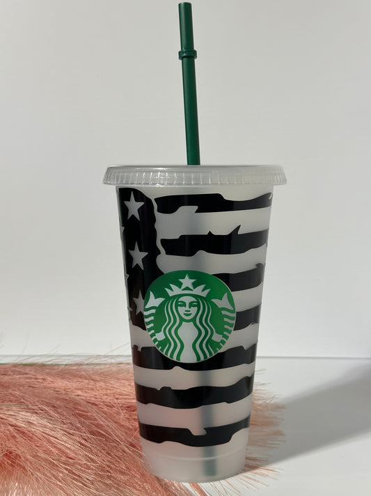 24 oz- Cold Cup- Flag