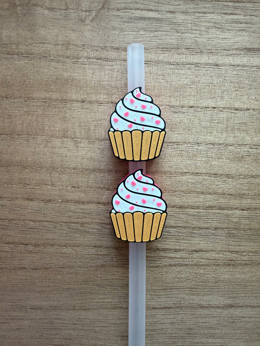Cupcake w/Sprinkles - 3d Straw Topper