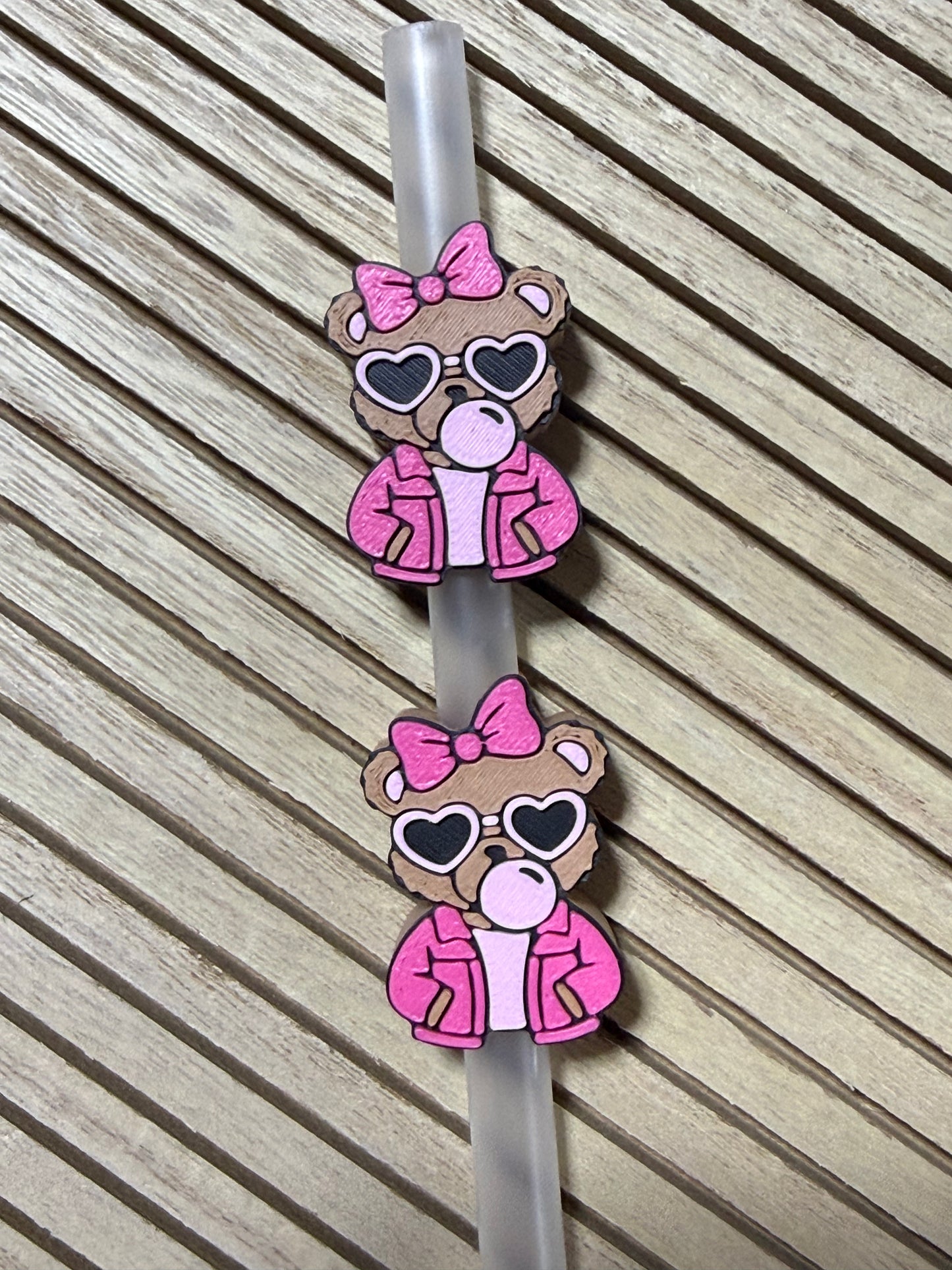 BubbleGum Bear - 3d Straw Topper