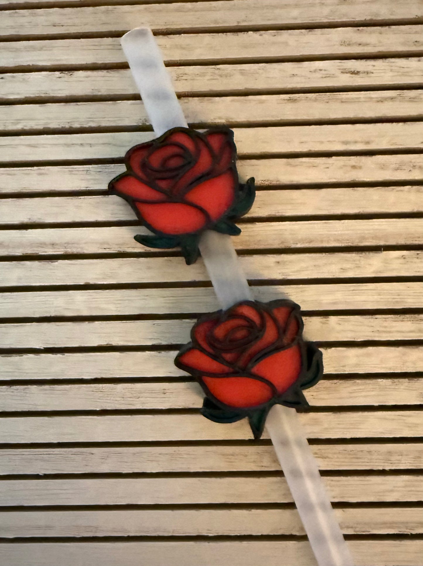 Rose - 3d Straw Topper