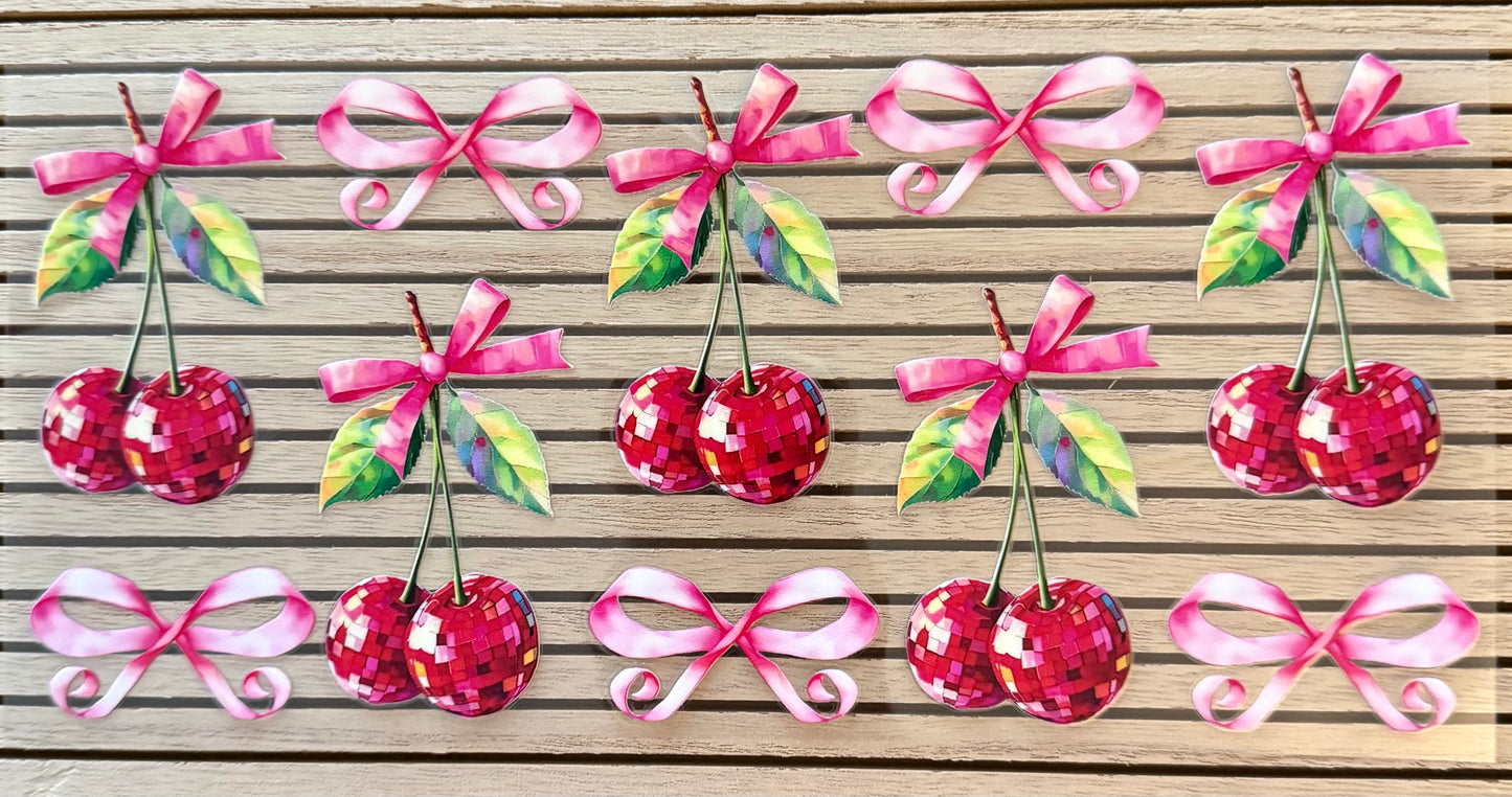 Disco Cherries w/ Pink Bows - Wrap