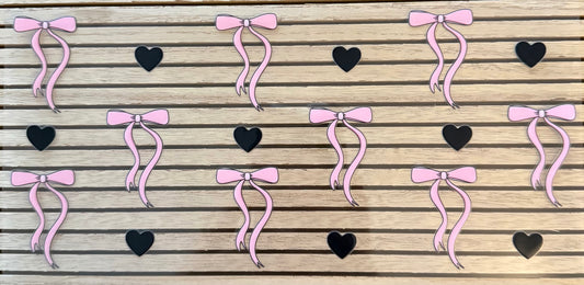 Pink Bows w/Black Hearts - Wrap