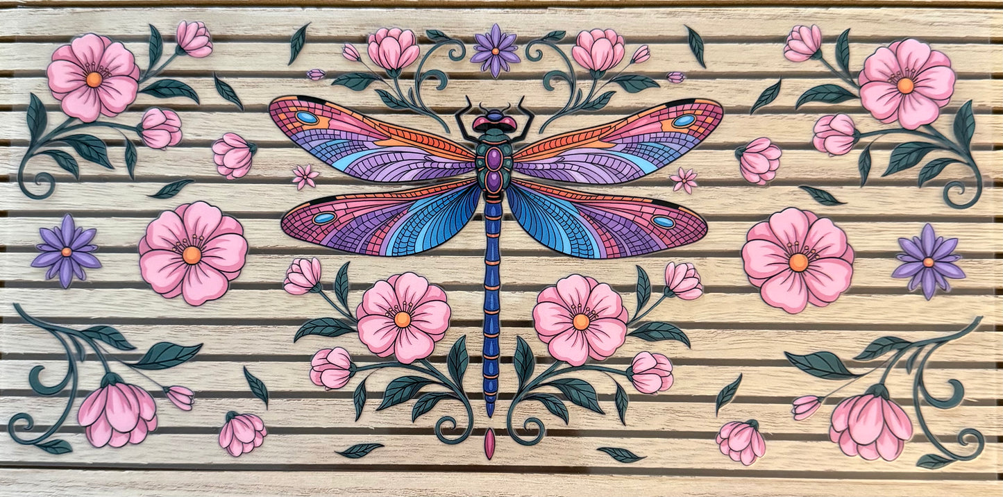 Dragonflies w/Pink Flowers - Wrap