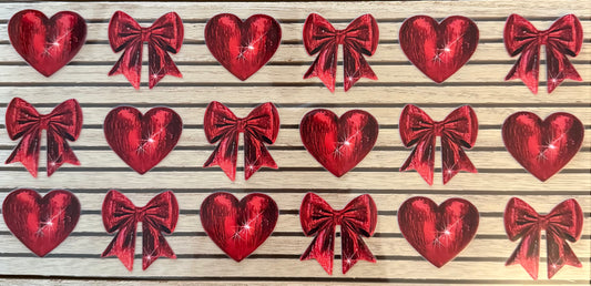 Red Satin Bows & Hearts - Wrap